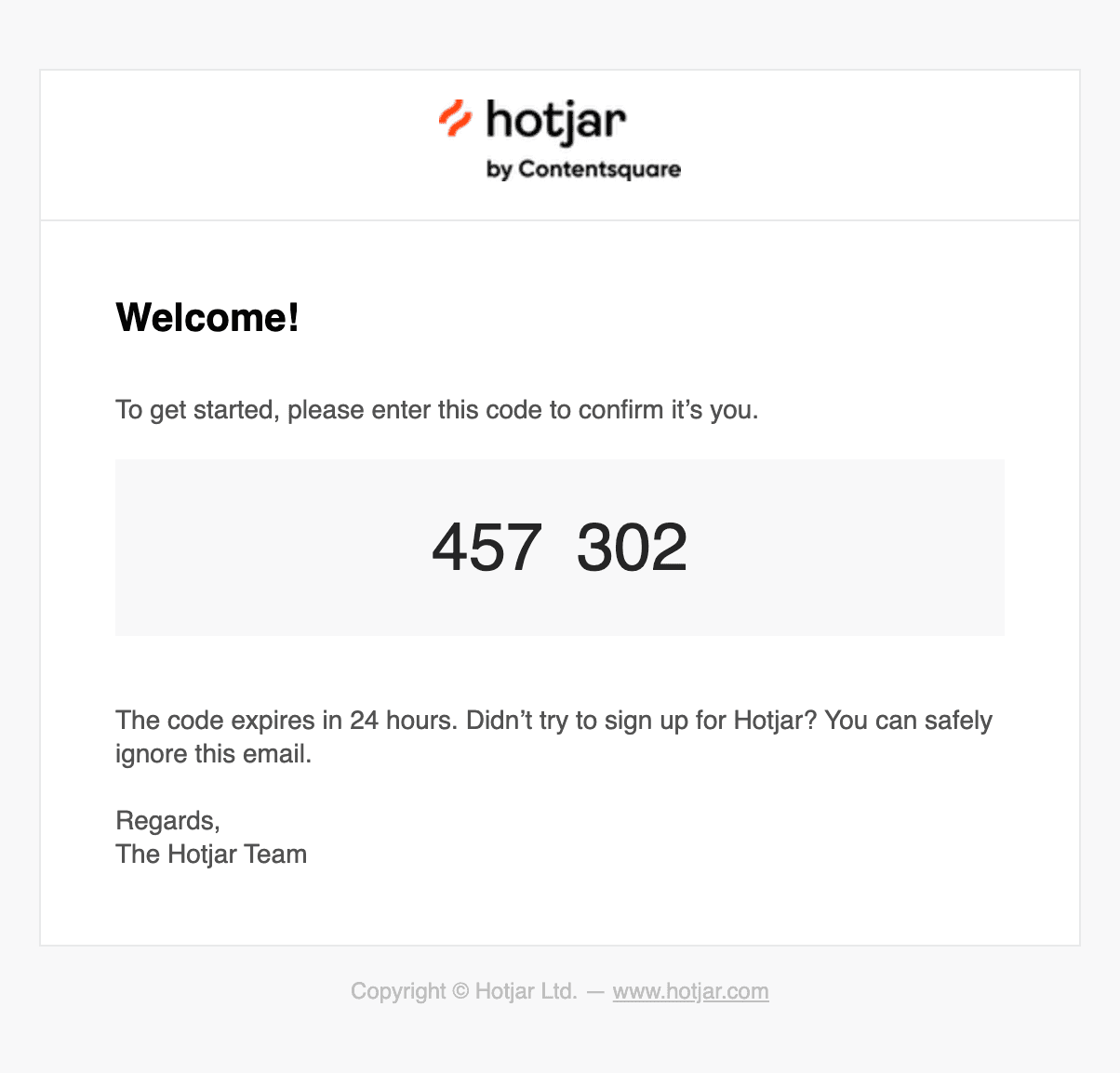 Screenshot of Set up your Hotjar account