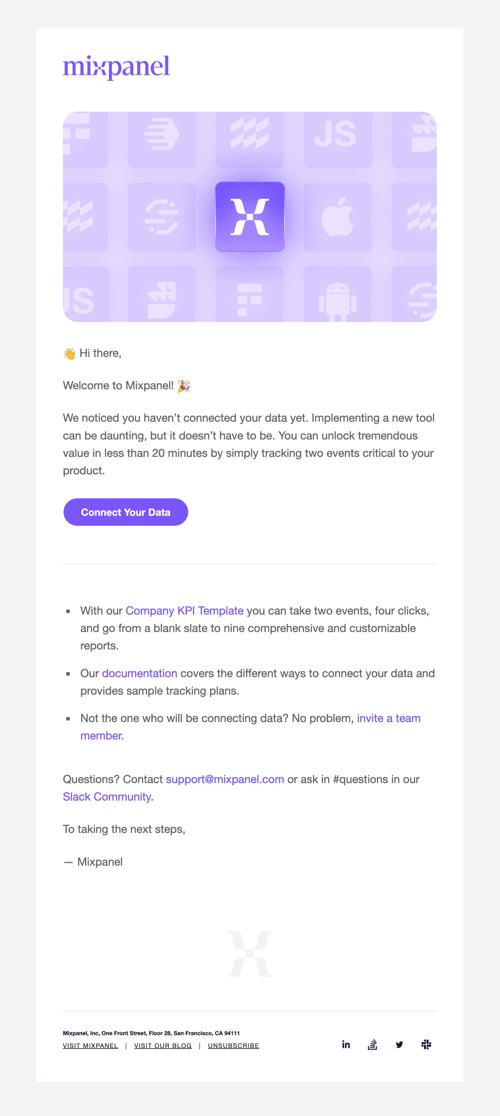 Screenshot of Next step: Connect your data