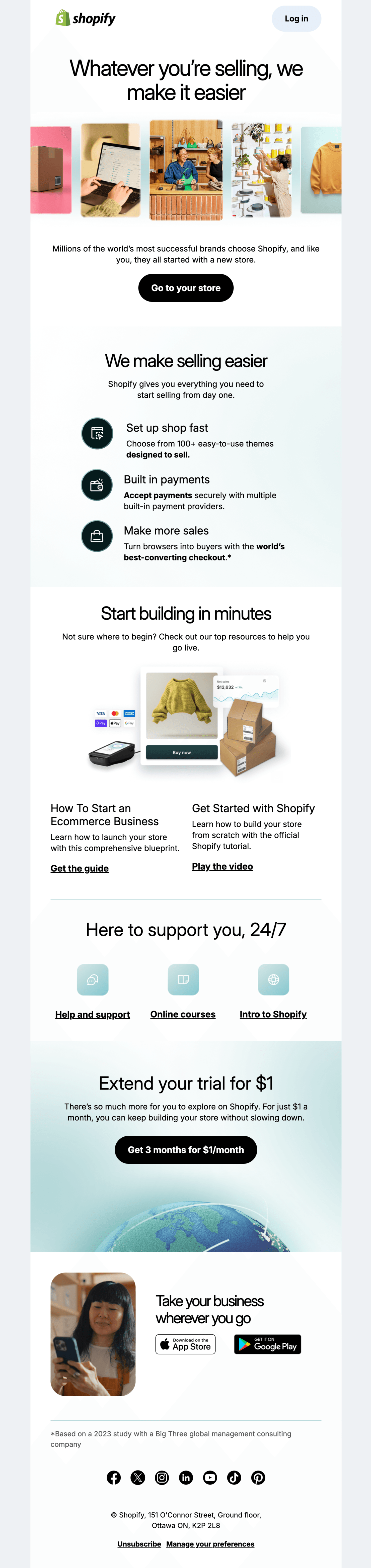 Screenshot of Let’s set up your new store