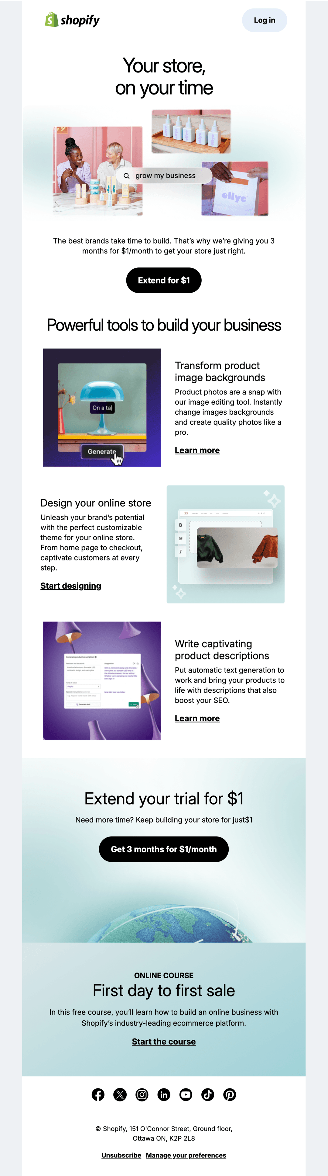 Email screenshot from Shopify