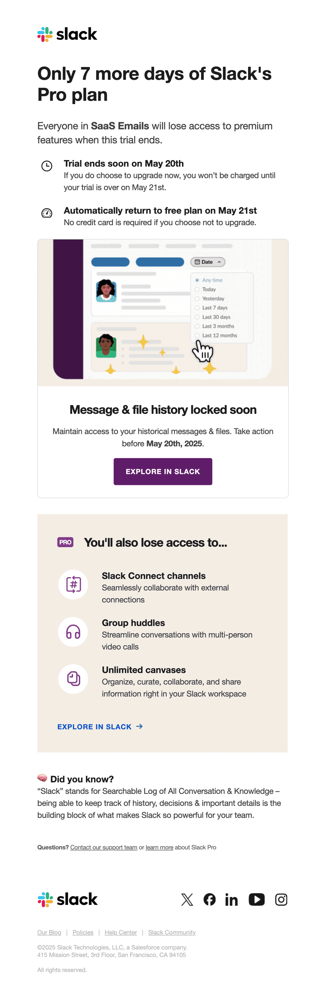 Email screenshot from Slack